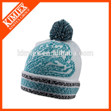 Hot Venda pom pom com nervuras beanie